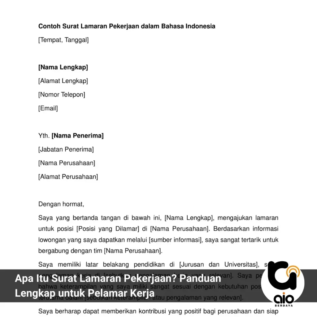 Apa Itu Surat Lamaran Pekerjaan Panduan Lengkap Untuk Pelamar Kerja
