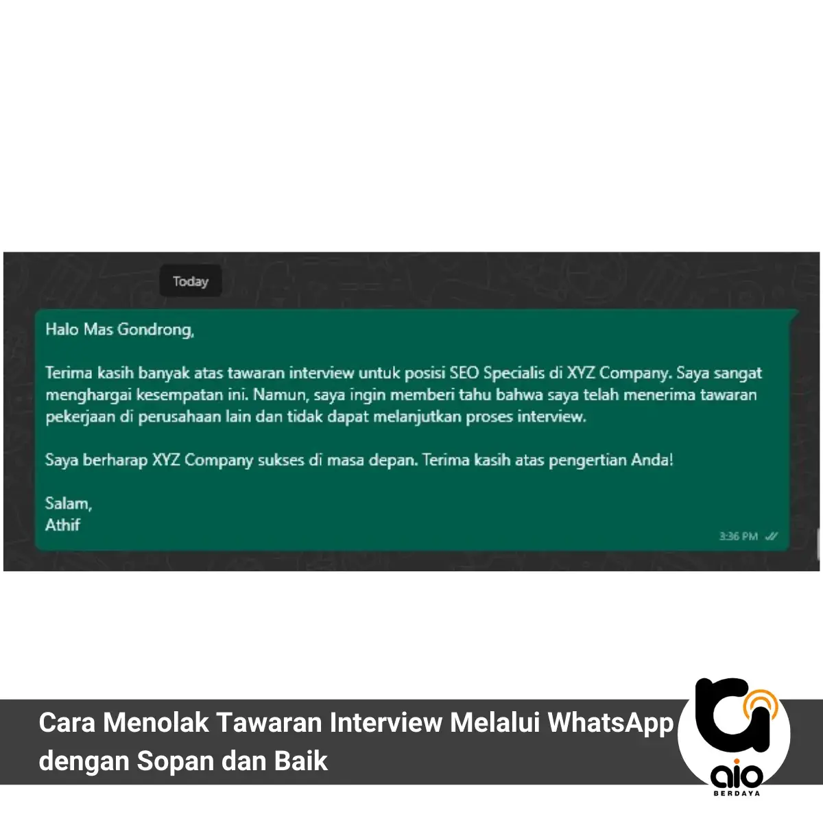 Cara Menolak Tawaran Interview Melalui Whatsapp Dengan Sopan Dan Baik