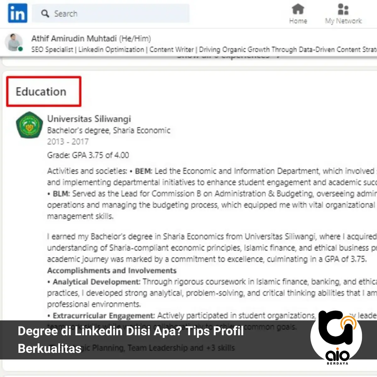 Degree Di Linkedin Diisi Apa Tips Profil Berkualitas