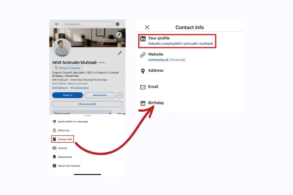 Cara Mengetahui Link LinkedIn Lewat HP