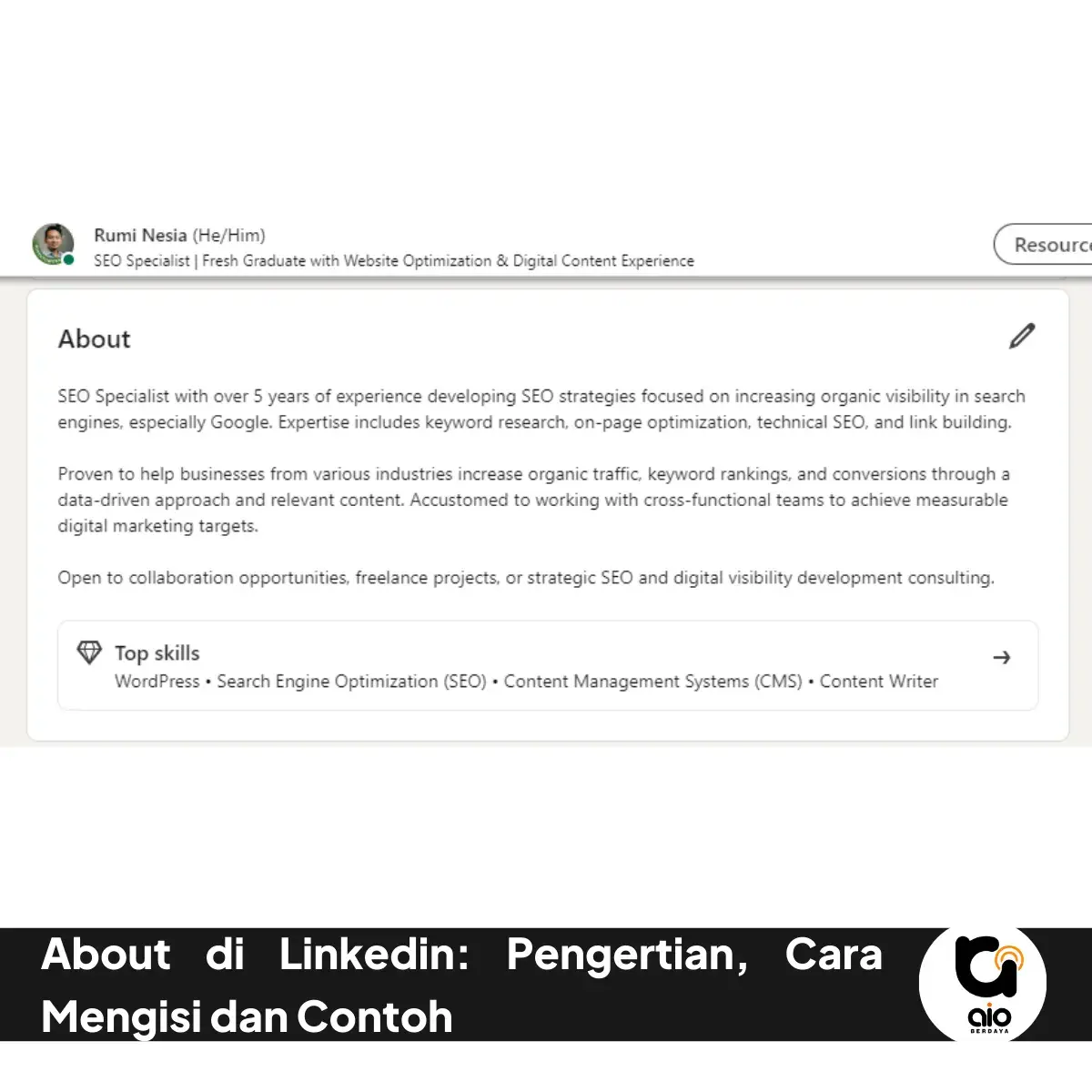About Di Linkedin Pengertian Cara Mengisi Dan Contoh