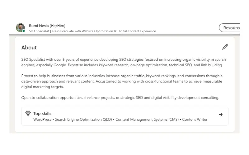 Cara Mengisi About Di Linkedin