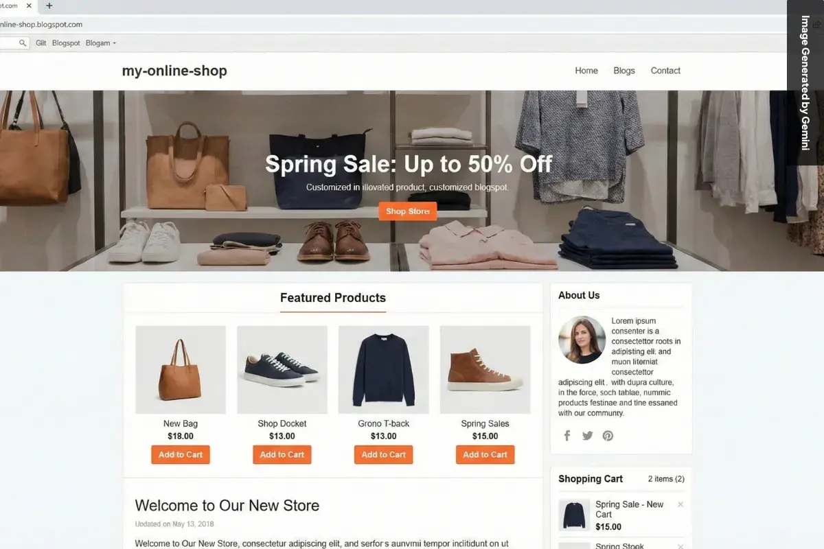 Contoh Landing Page Blogspot Ecommerce